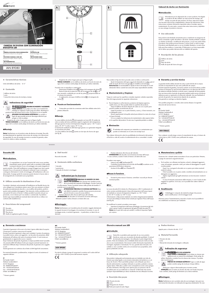 First page image of the manual for IAN 89080