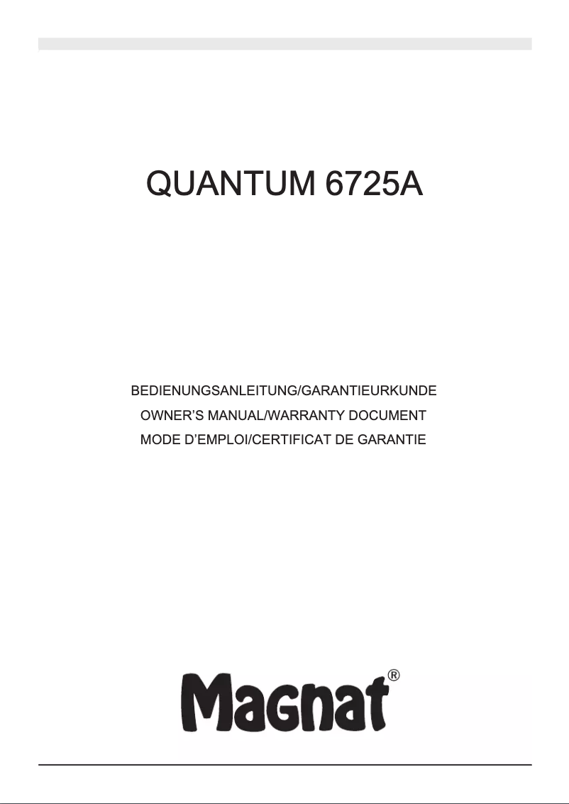 Page 1 of the manual User Manual Magnat Quantum 6725 A