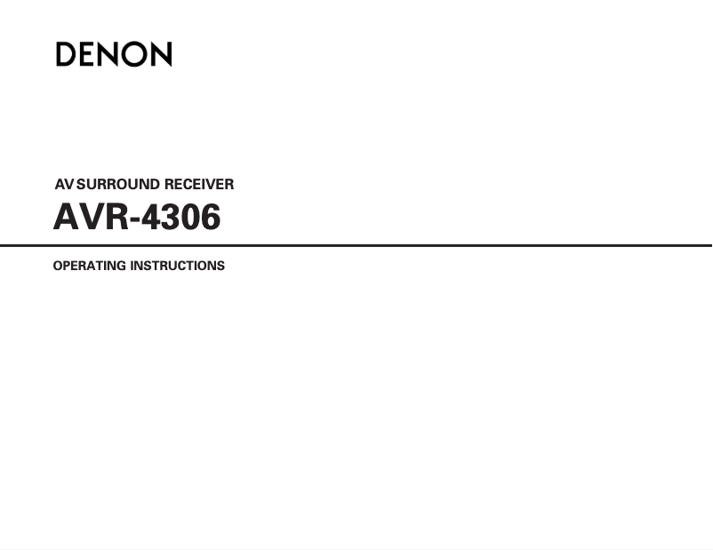 Page 1 of the manual User Manual Denon AVR-4306