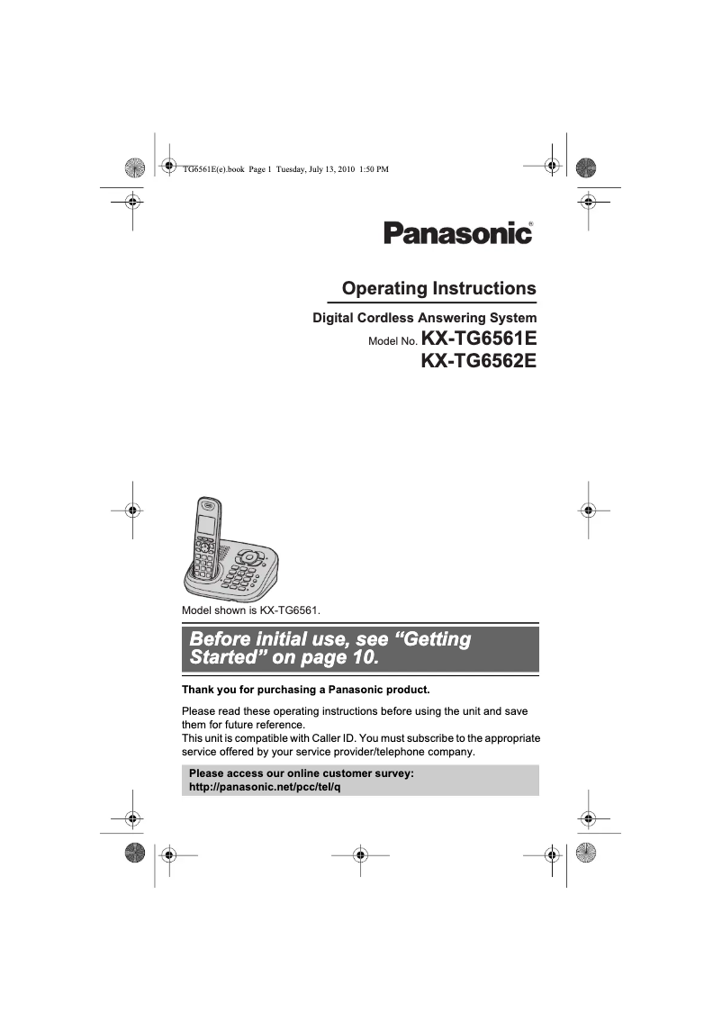 Page 1 of the manual User Manual Panasonic KX-TG6562E