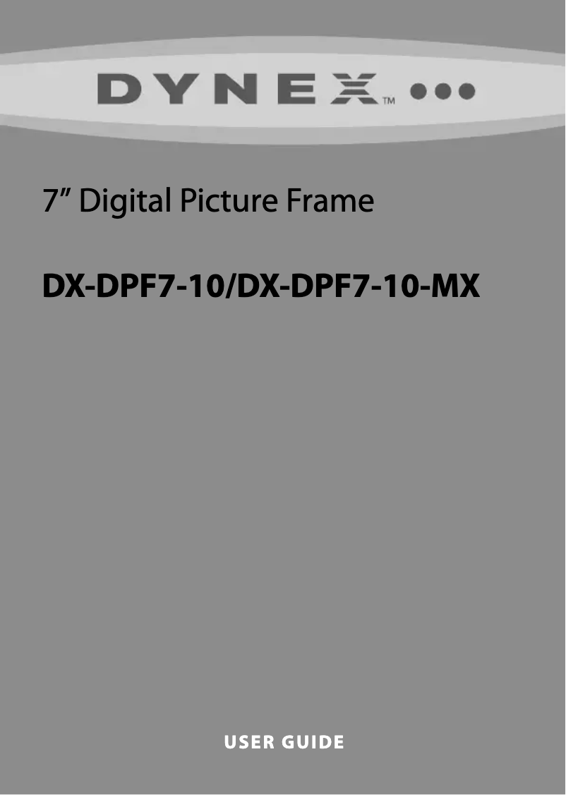 Page 1 of the manual User Manual Dynex DX-DPF7-10 MX