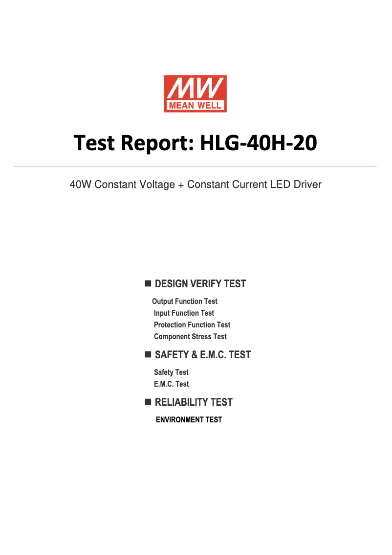 First page image of the manual for HLG-40H-20