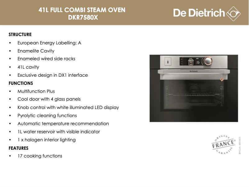 First page image of the manual for DKR7580X