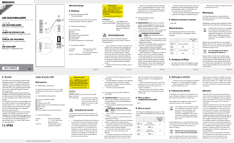 First page image of the manual for IAN 94092