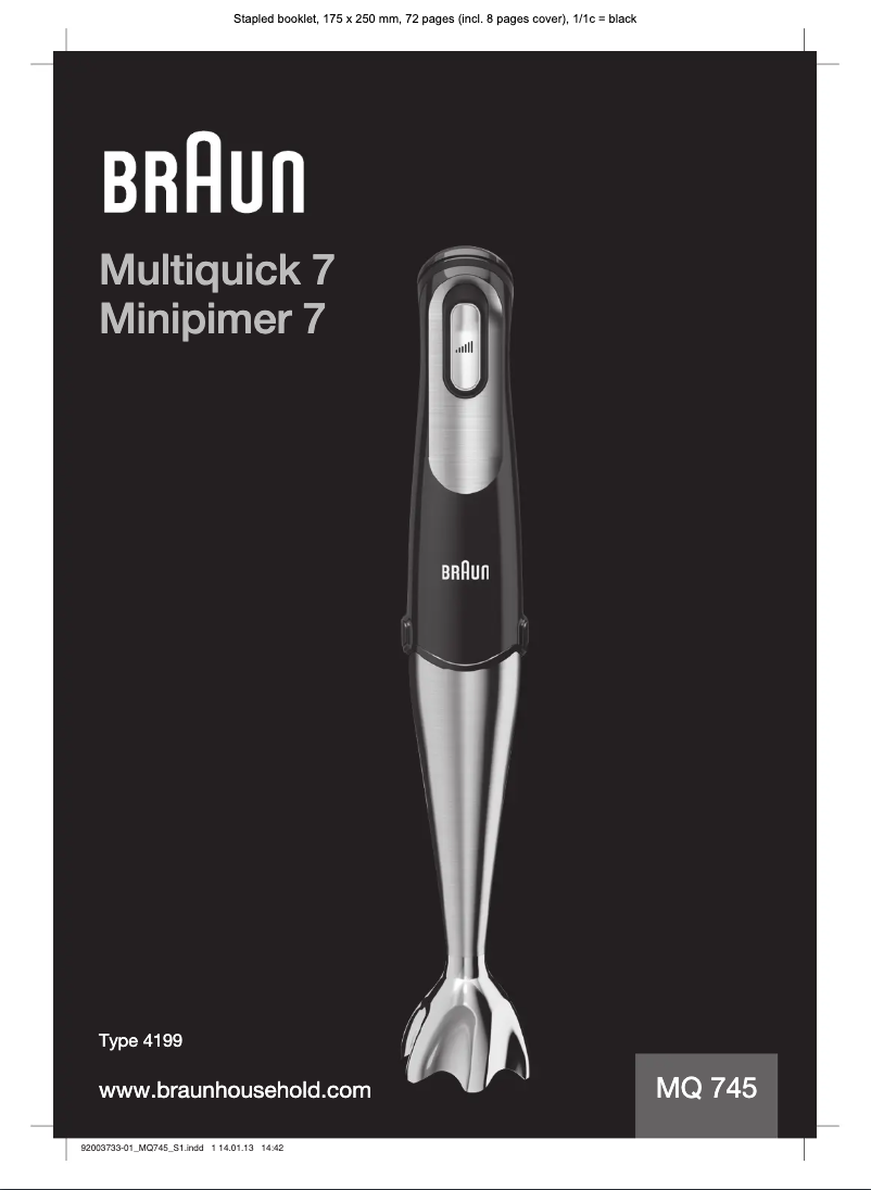 Page 1 of the manual User Manual Braun Multiquick 7 MQ 745 Aperitive