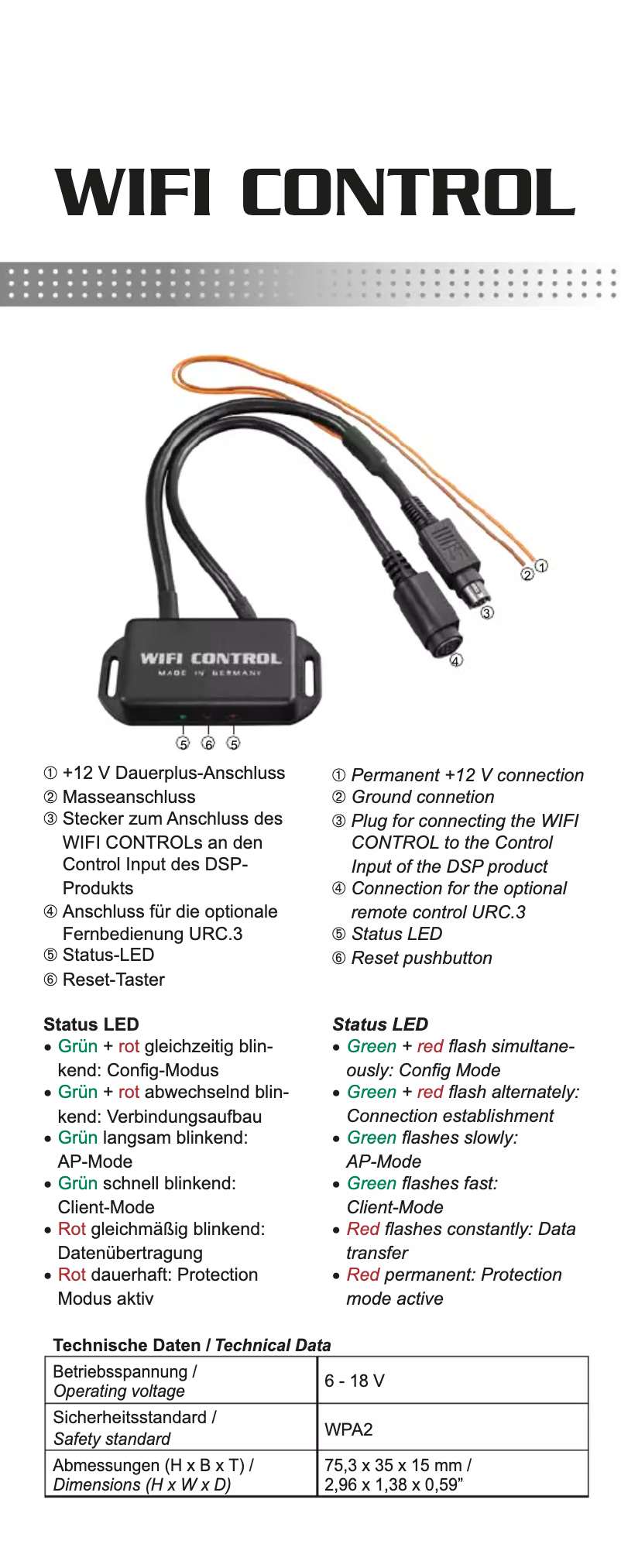 First page image of the manual for Wifi Control