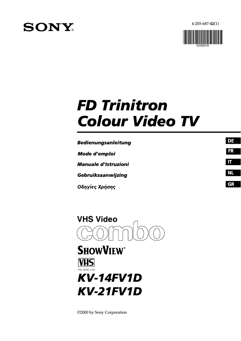 First page image of the manual for KV-21FV1D
