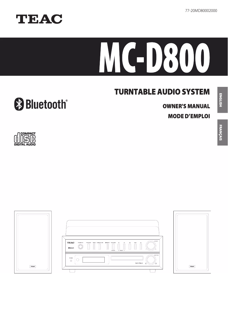 First page image of the manual for MC-D800-CH