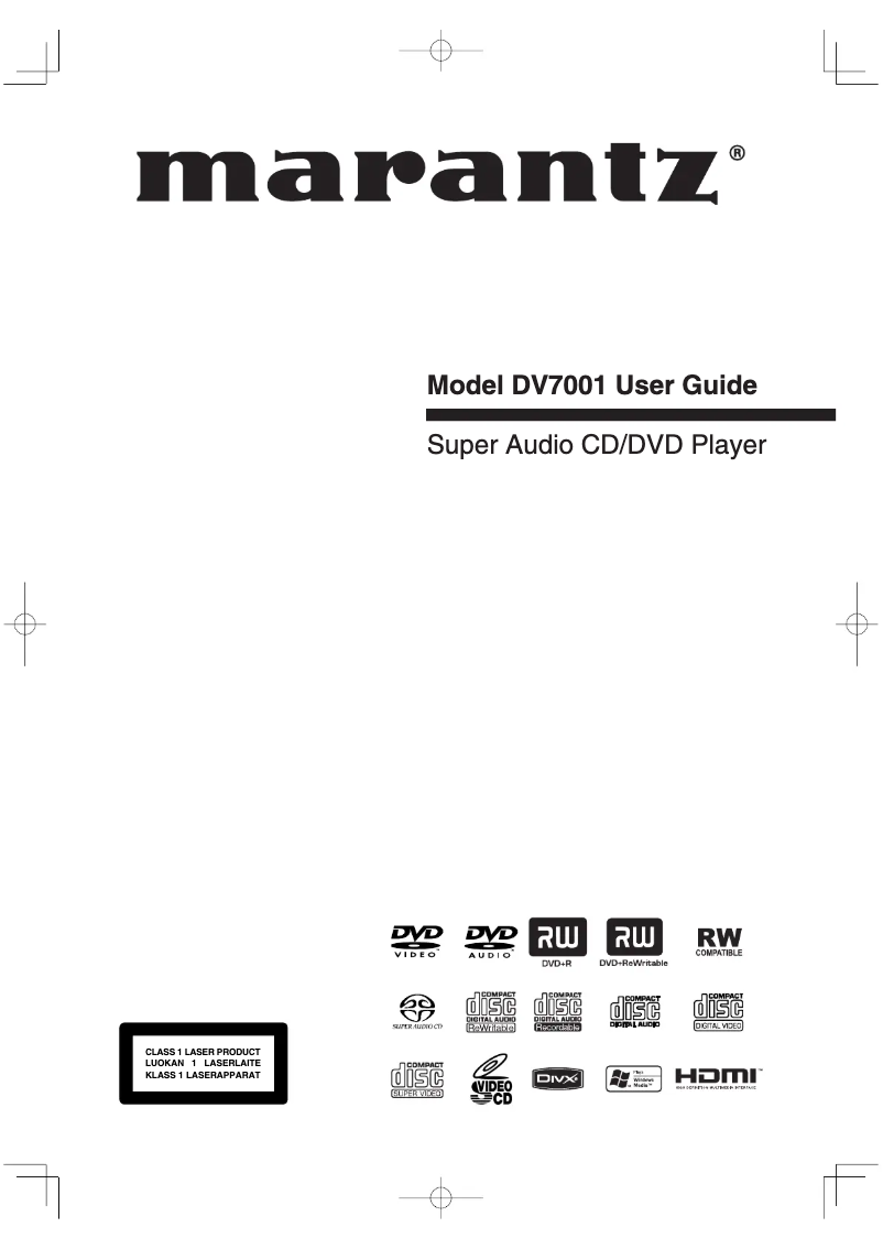 Page 1 of the manual User Manual Marantz DV7001