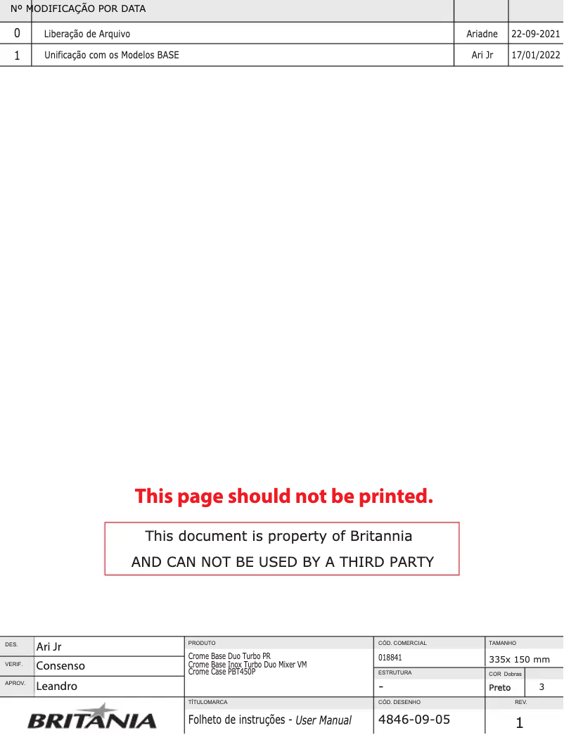 Page 1 of the manual User Manual Philco PBT450P