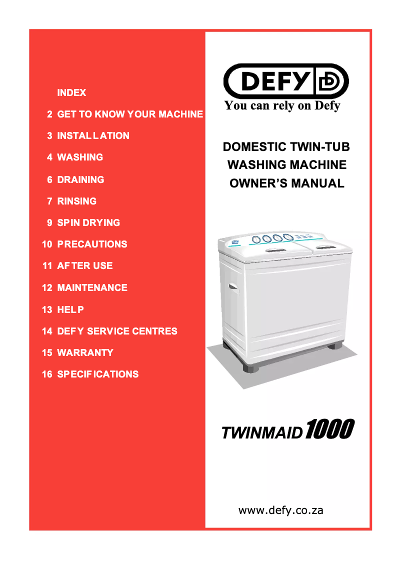 First page image of the manual for TwinMaid 1000
