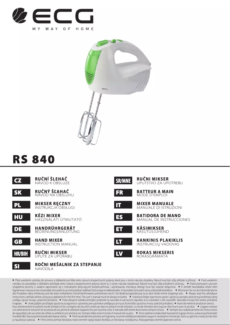 Page 1 of the manual User Manual ECG RS 840