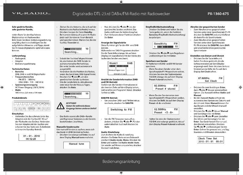 Page 1 of the manual User Manual VR-Radio DTL-23.rd
