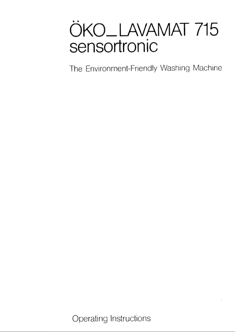 First page image of the manual for Lavamat 715