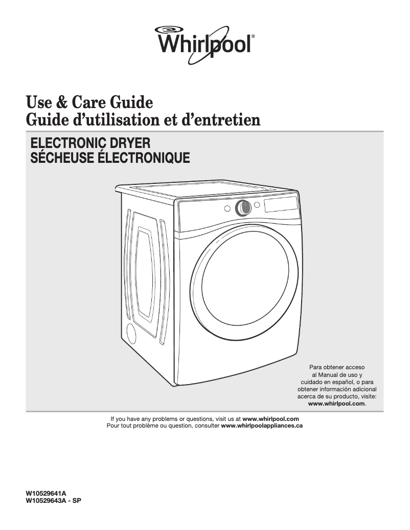 Page 1 of the manual Use and Maintenance Manual Whirlpool Duet WGD86HEBW