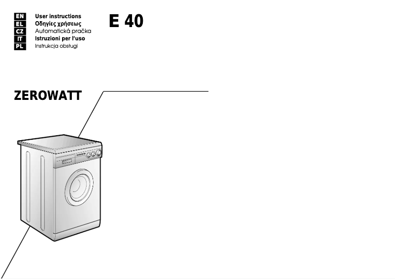 Page 1 of the manual User Manual Zerowatt E 40