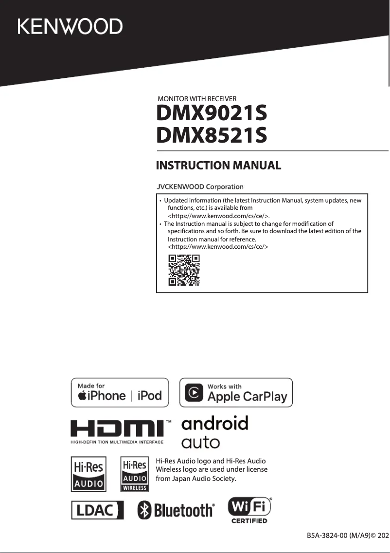 Page 1 de la notice Manuel utilisateur Kenwood DMX9021S