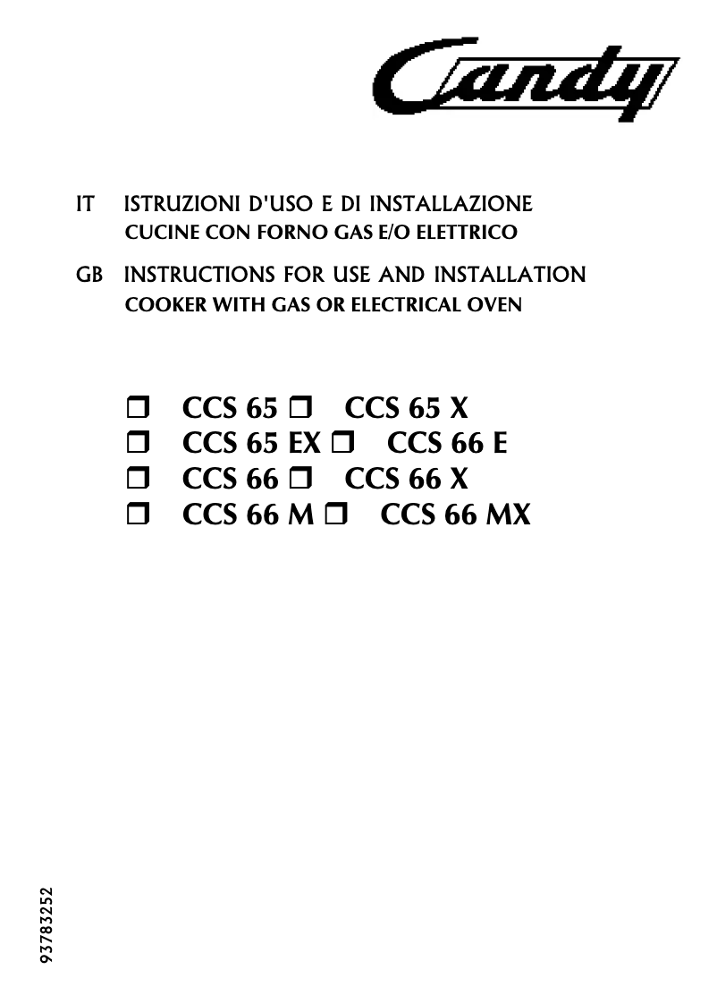 First page image of the manual for CF CCS 66 M