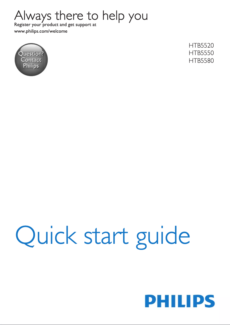 Page 1 of the manual Quick Start Guide Philips HTB5580