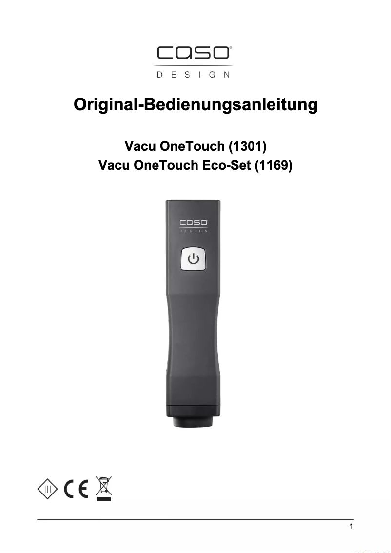 Page 1 of the manual User Manual Caso Vacu OneTouch 1301