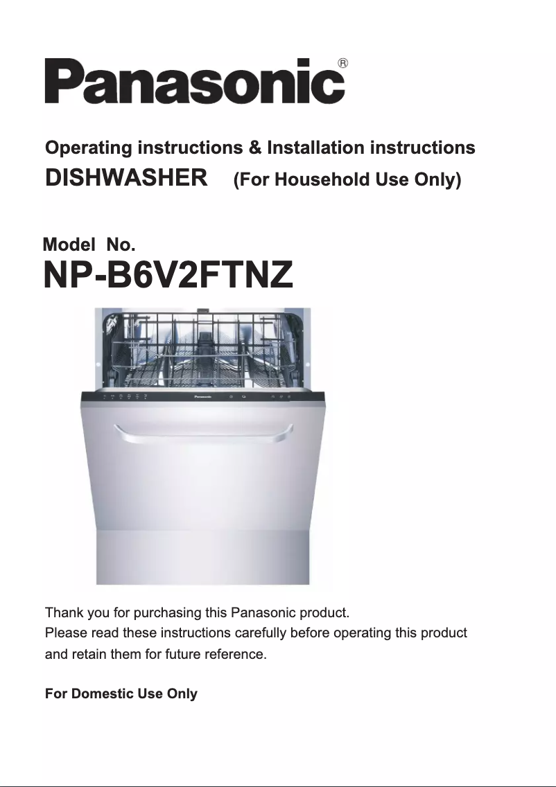 Page 1 of the manual User Manual Panasonic NP-B6V2FIDE