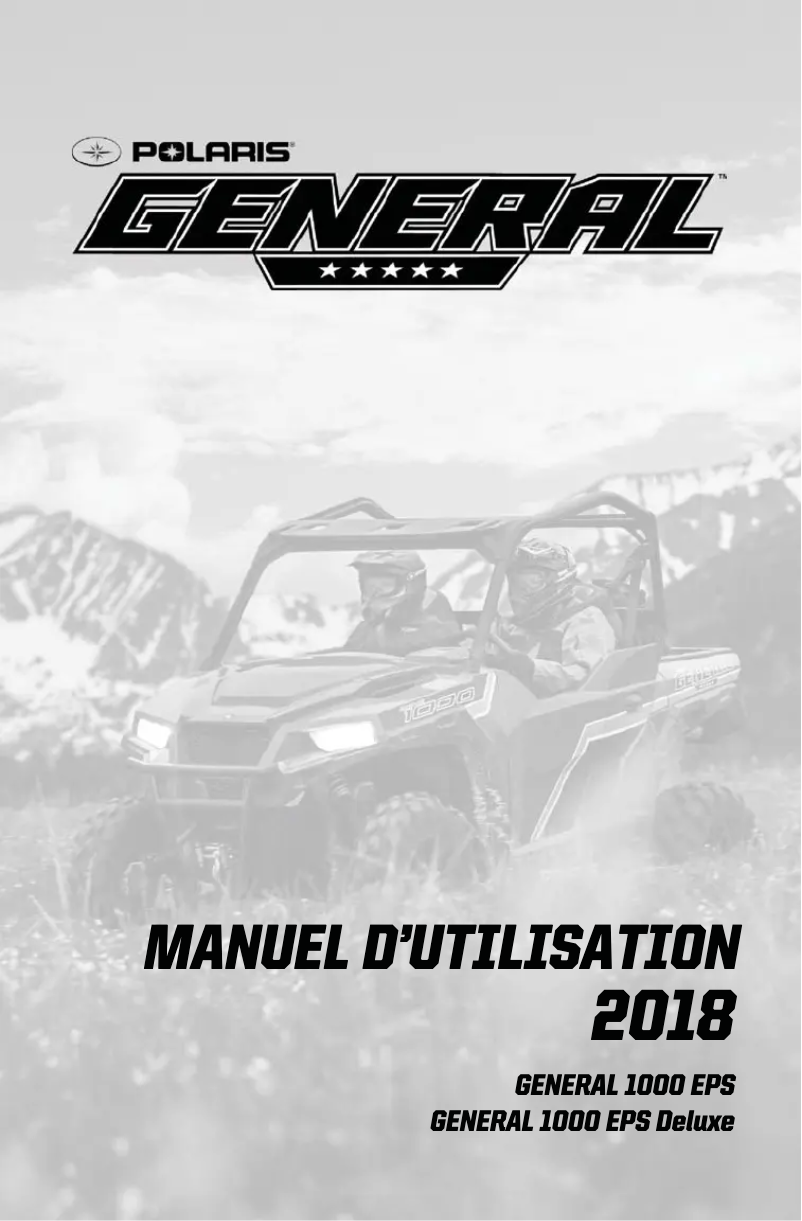 Page 1 of the manual User Manual Polaris GENERAL 1000 EPS Deluxe (2018)