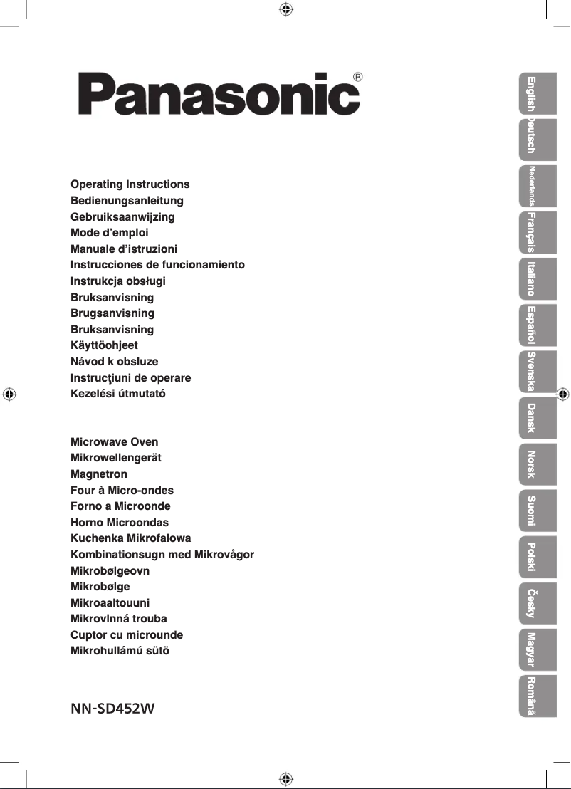 First page image of the manual for NN-SD452W
