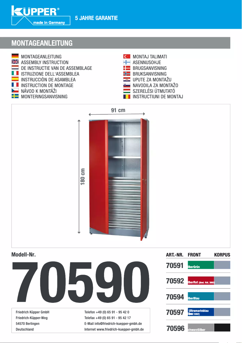 Page 1 of the manual User Manual Küpper 70592