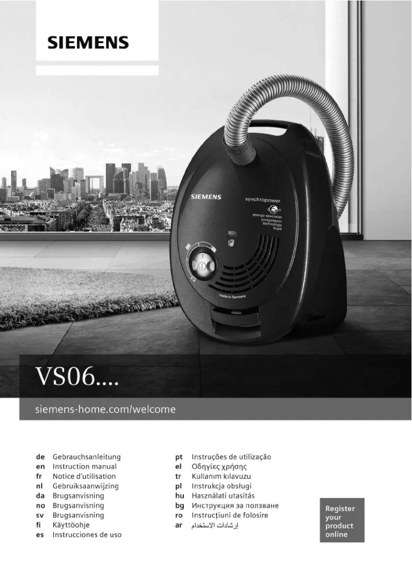 Page 1 of the manual User Manual Siemens Synchropower VS06G2044