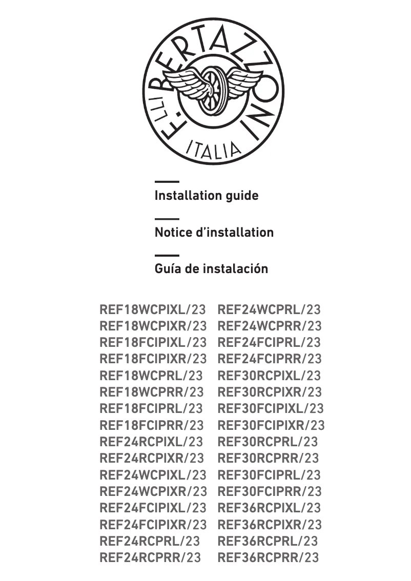 First page image of the manual for REF24FCIPRR