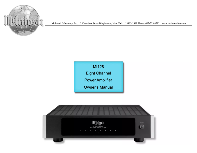 First page image of the manual for MI128