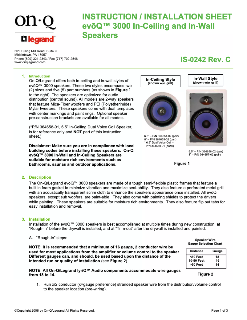 Page 1 of the manual User Manual Legrand 364659-02