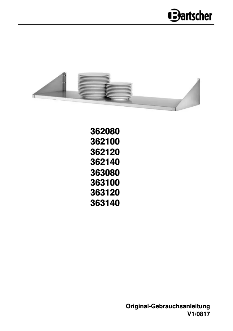 First page image of the manual for 362080