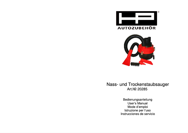 Page 1 of the manual User Manual HP 20285