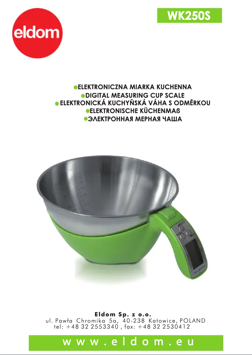 Page 1 of the manual User Manual Eldom WK250S