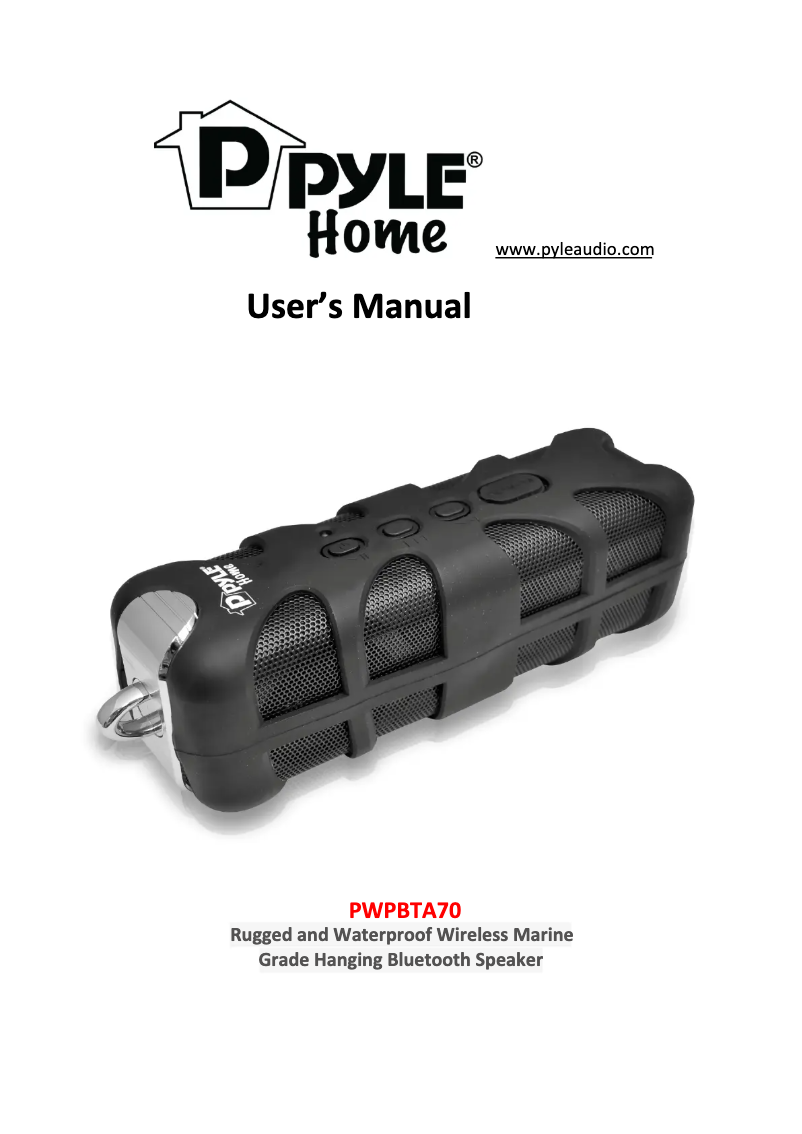 Page 1 of the manual User Manual Pyle AZPWPBTA70BL