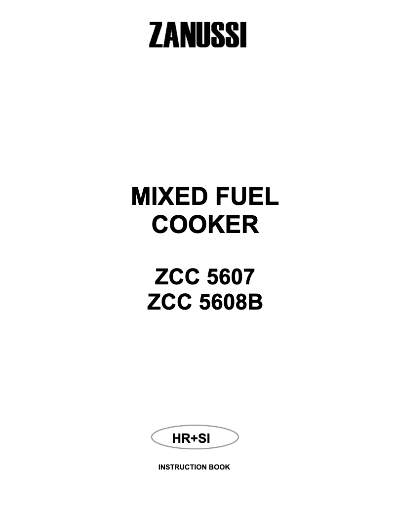 Page 1 of the manual User Manual Zanussi ZCC5608B