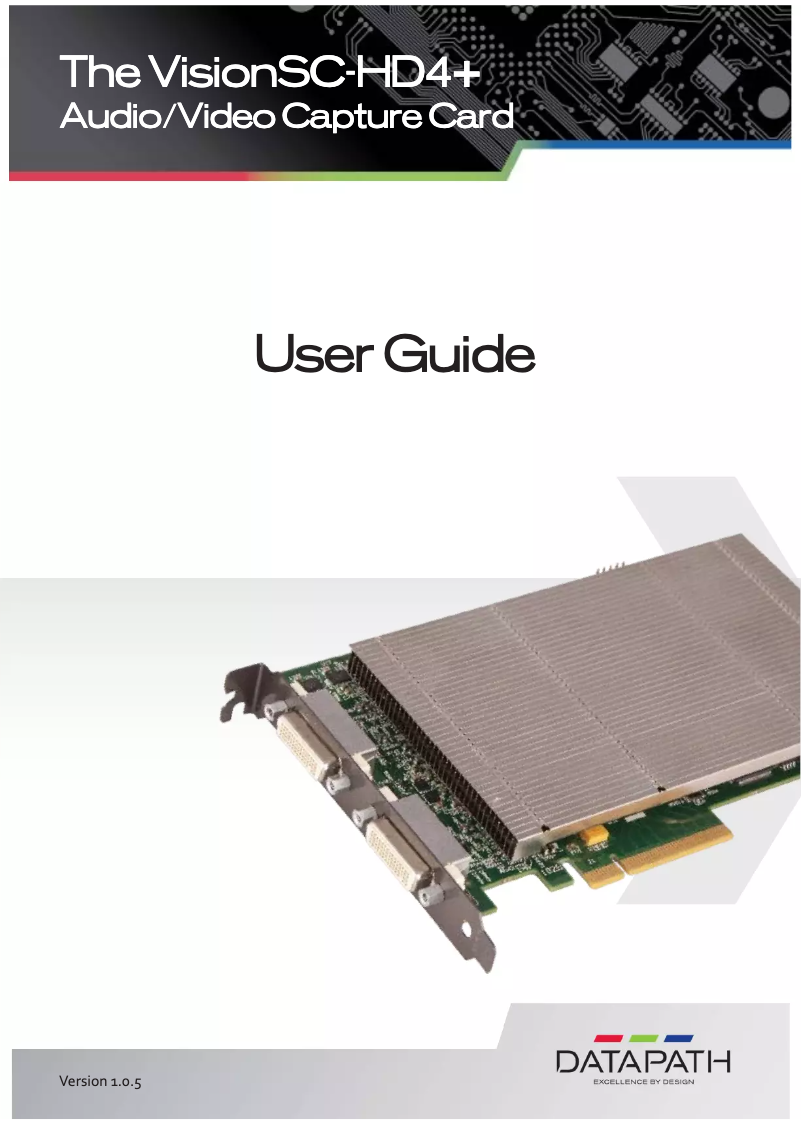 Page 1 of the manual User Manual Datapath VisionSC-HD4+
