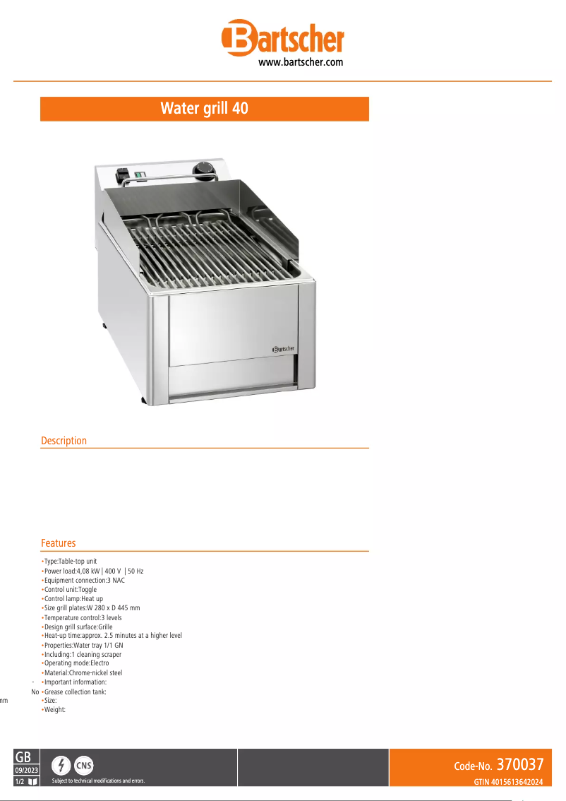 First page image of the manual for 370037