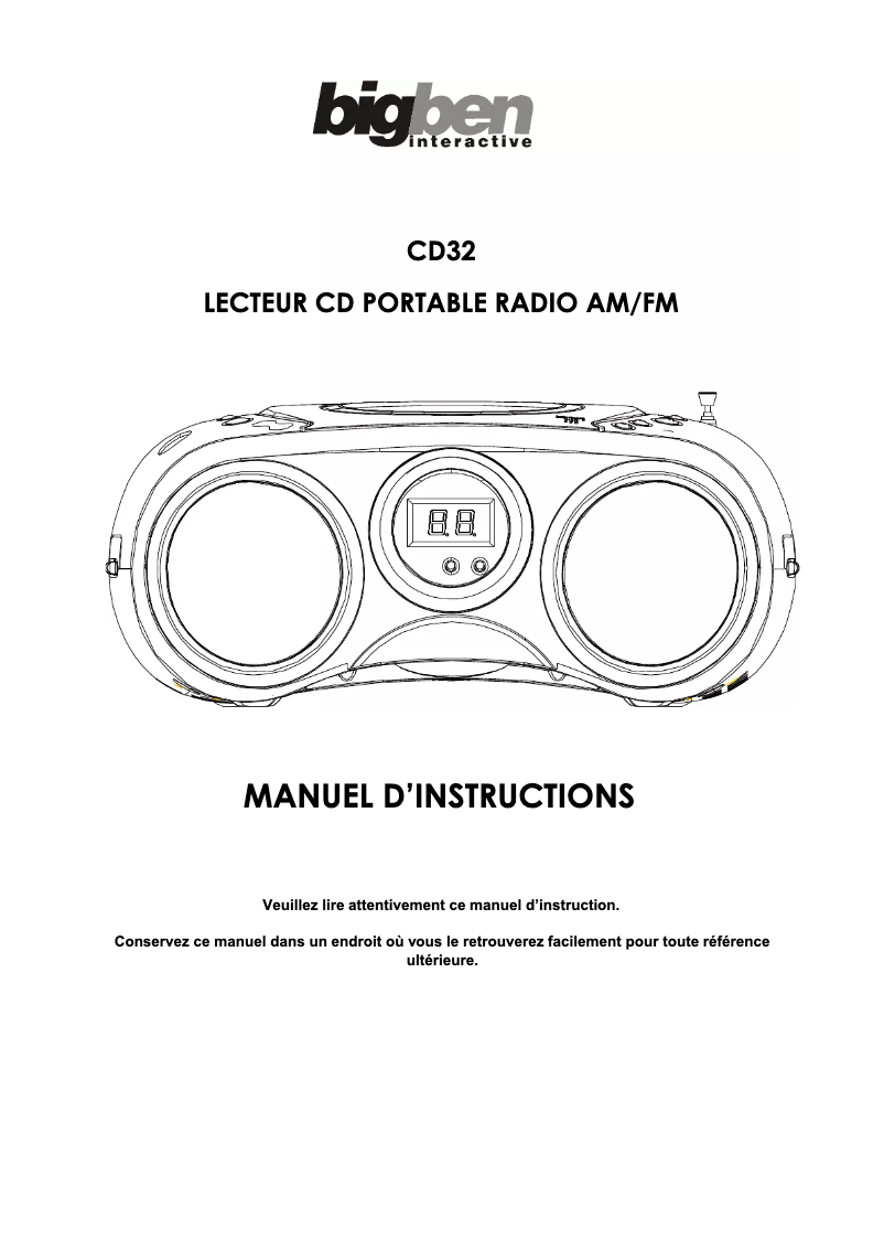 Image de la première page du manuel de l'appareil CD32GB