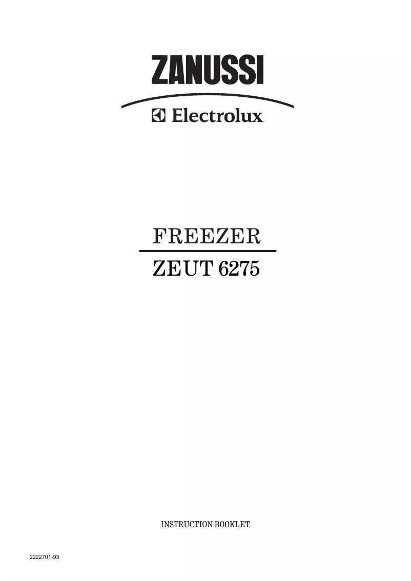 Page 1 of the manual User Manual Zanussi-Electrolux ZEUT6275