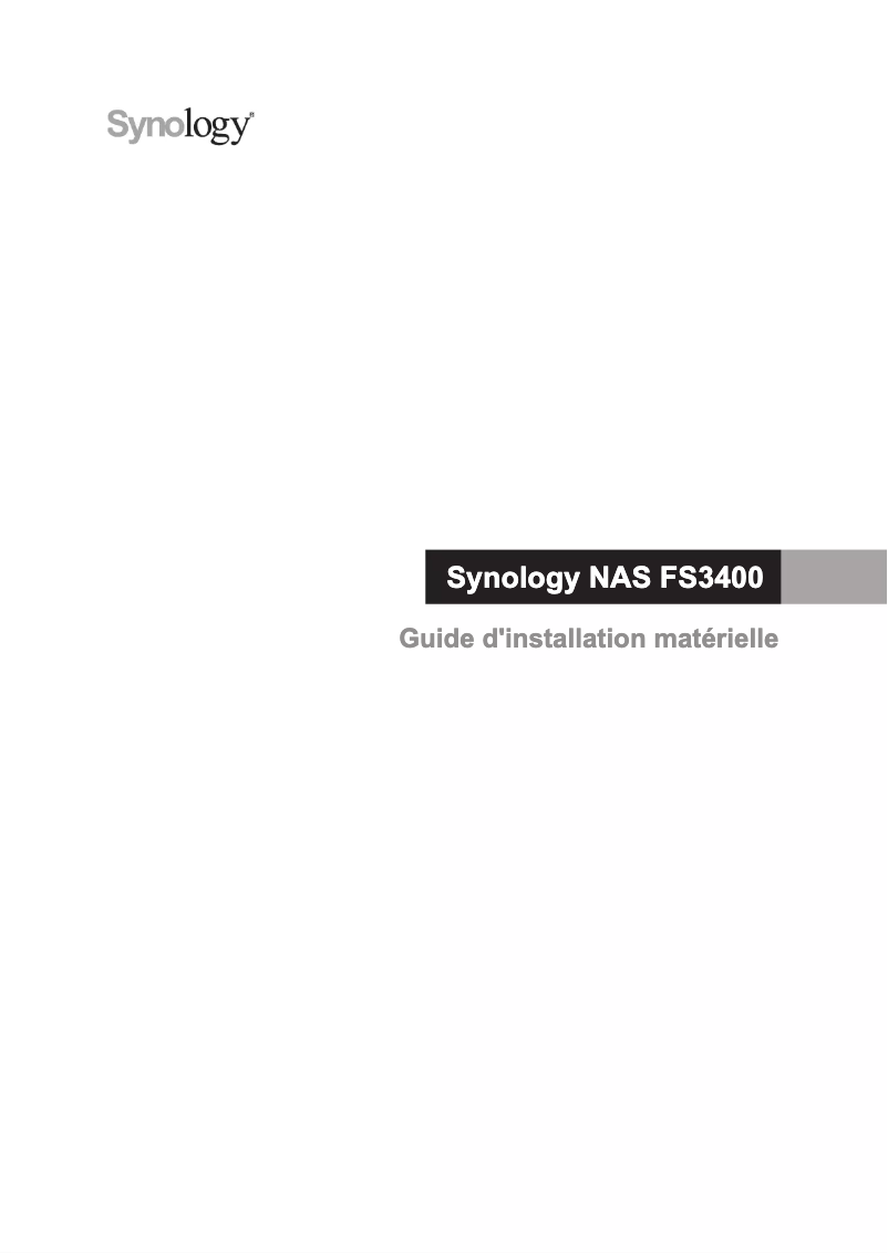 Page 1 of the manual User Manual Synology FS3400