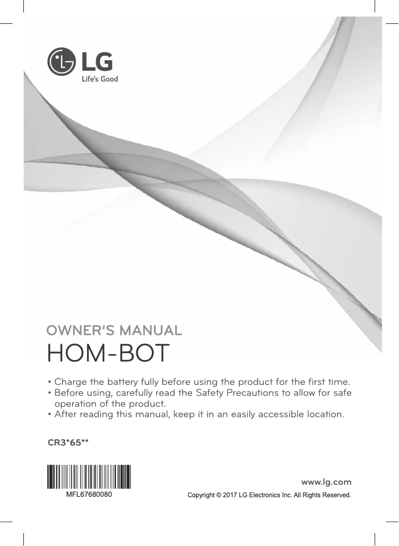 First page image of the manual for HOM-BOT Turbo+ CR3365RD