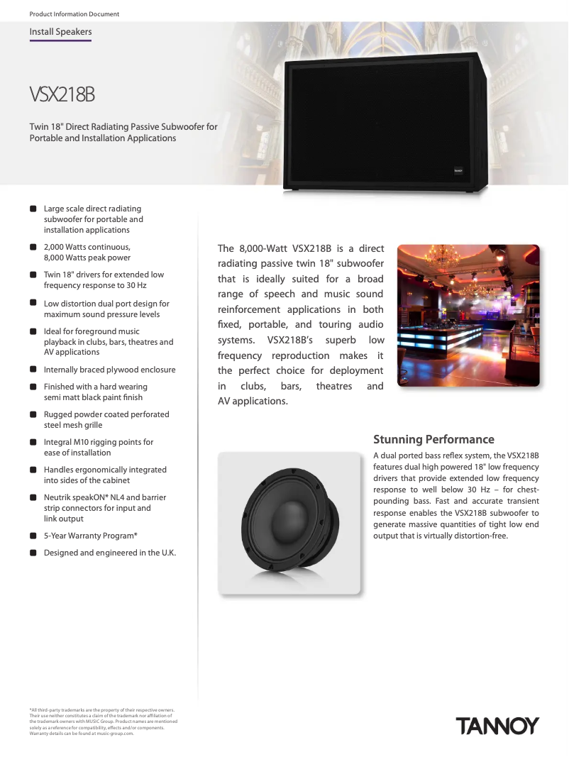 First page image of the manual for VSX218B