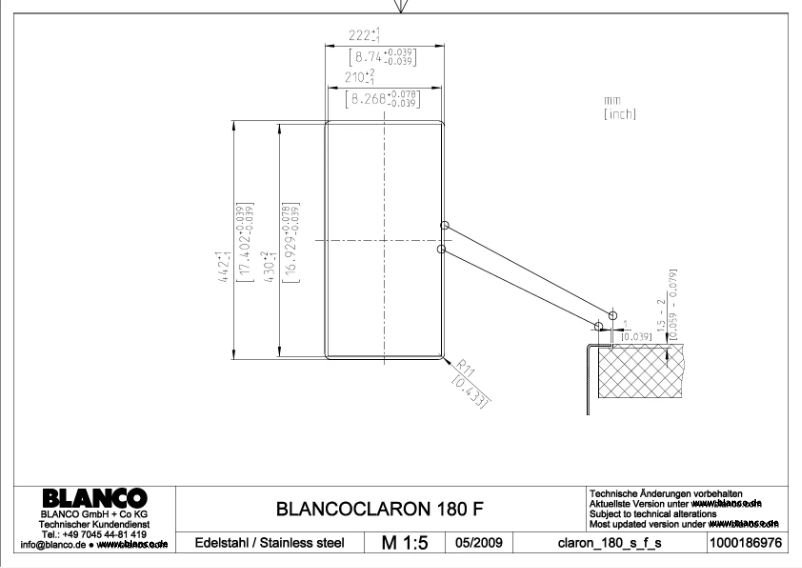 Page 1 of the manual User Manual BLANCO CLARON 180-IF/N