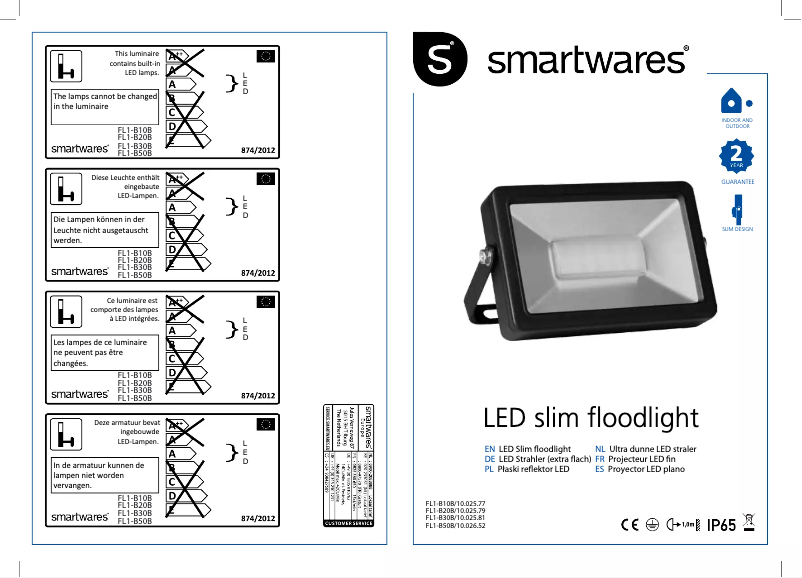 Image de la première page du manuel de l'appareil LED slim floodlight