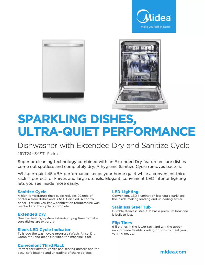 Page 1 of the manual Technical Sheet Midea MDT24H3ASTC