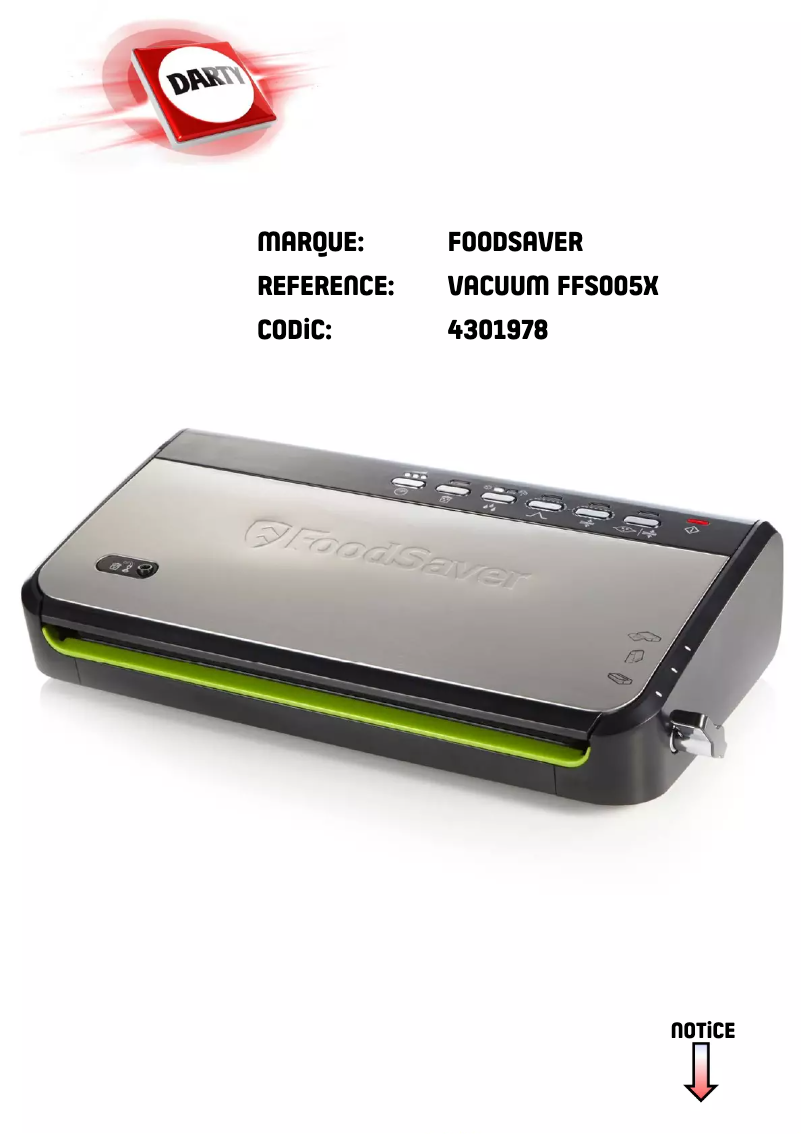 Page 1 of the manual User Manual FoodSaver FFS005x