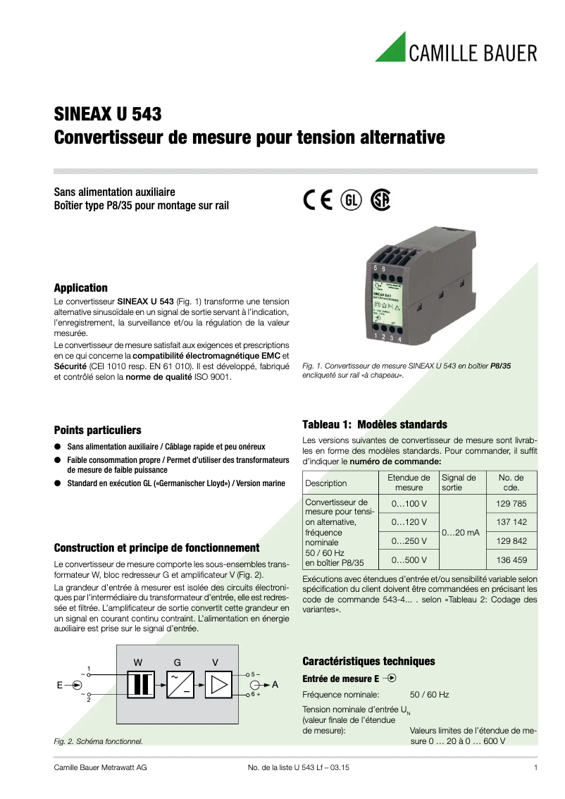 First page image of the manual for Sineax U543