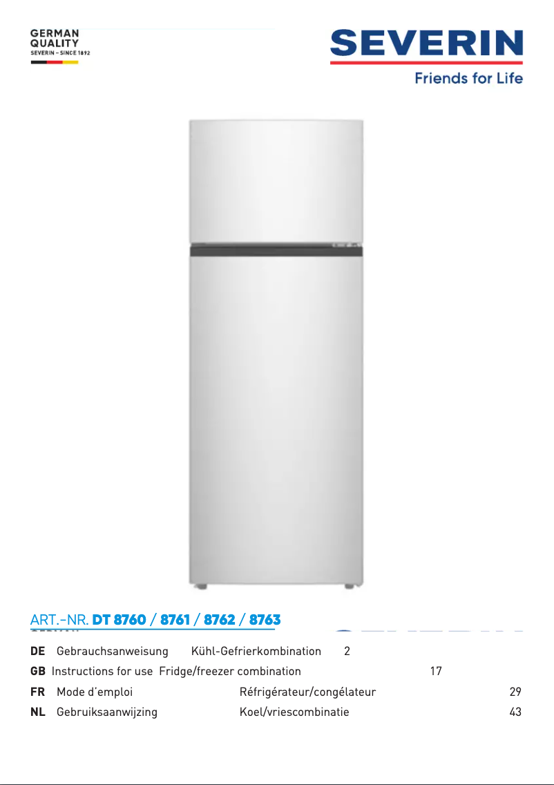 First page image of the manual for DT 8760